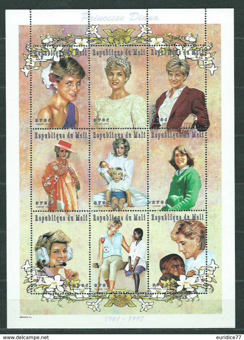 Mali 1997 - Lady Diana Yvert 1091/99 Souvenir Sheetlet Mnh - Malí (1959-...)