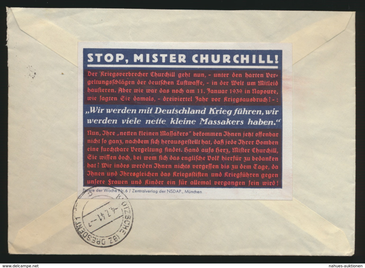 D. Reich Brief Zusammendruck U.a. Ganzsache Selt. Propagandablatt Churchill - Other & Unclassified