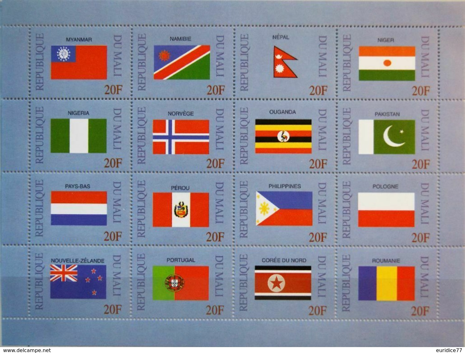 Mali 1998 - United Nations Flags Souvenir Sheetlet Mnh - Mali (1959-...)