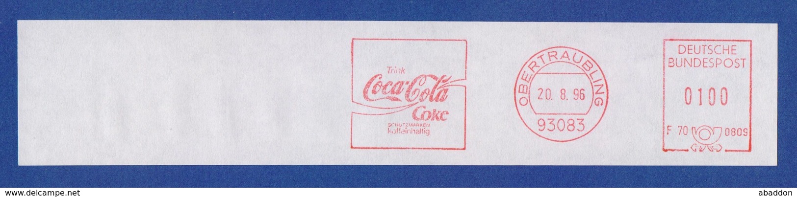 BRD AFS - OBERTRAUBLING, Trink COCA COLA Coke 20.8.96 - Sonstige & Ohne Zuordnung