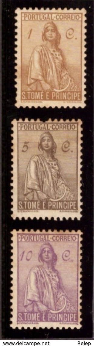 São Tomé E Principe 1933-34  " Ceres " 1/5/10 Cts Neuf - St. Thomas & Prince