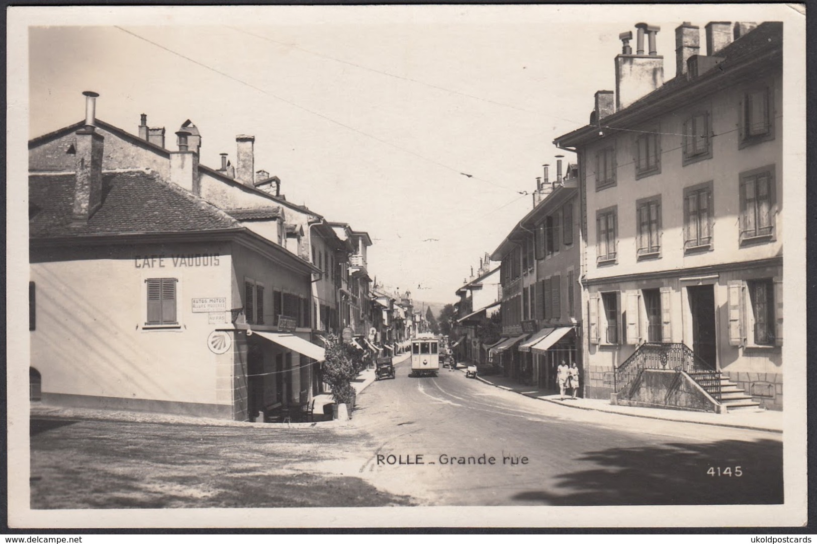 CPA  Suisse, ROLLE, Grande Rue, Tramway, Carte Photo 1931 - Rolle