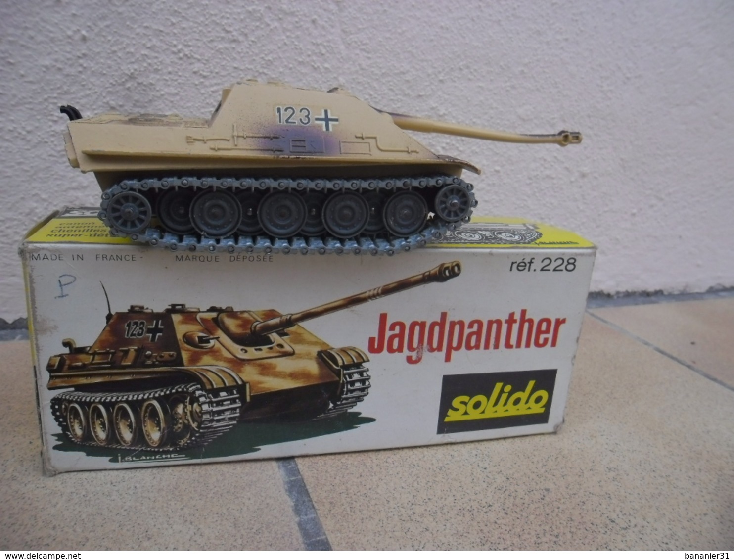 SOLIDO - CHAR GERMAN WWII JAGDPANTHER Canon Mobile Made In France Ref. 228 échelle 1:50 Tank Blindé Métal @ No China ! - Tanques