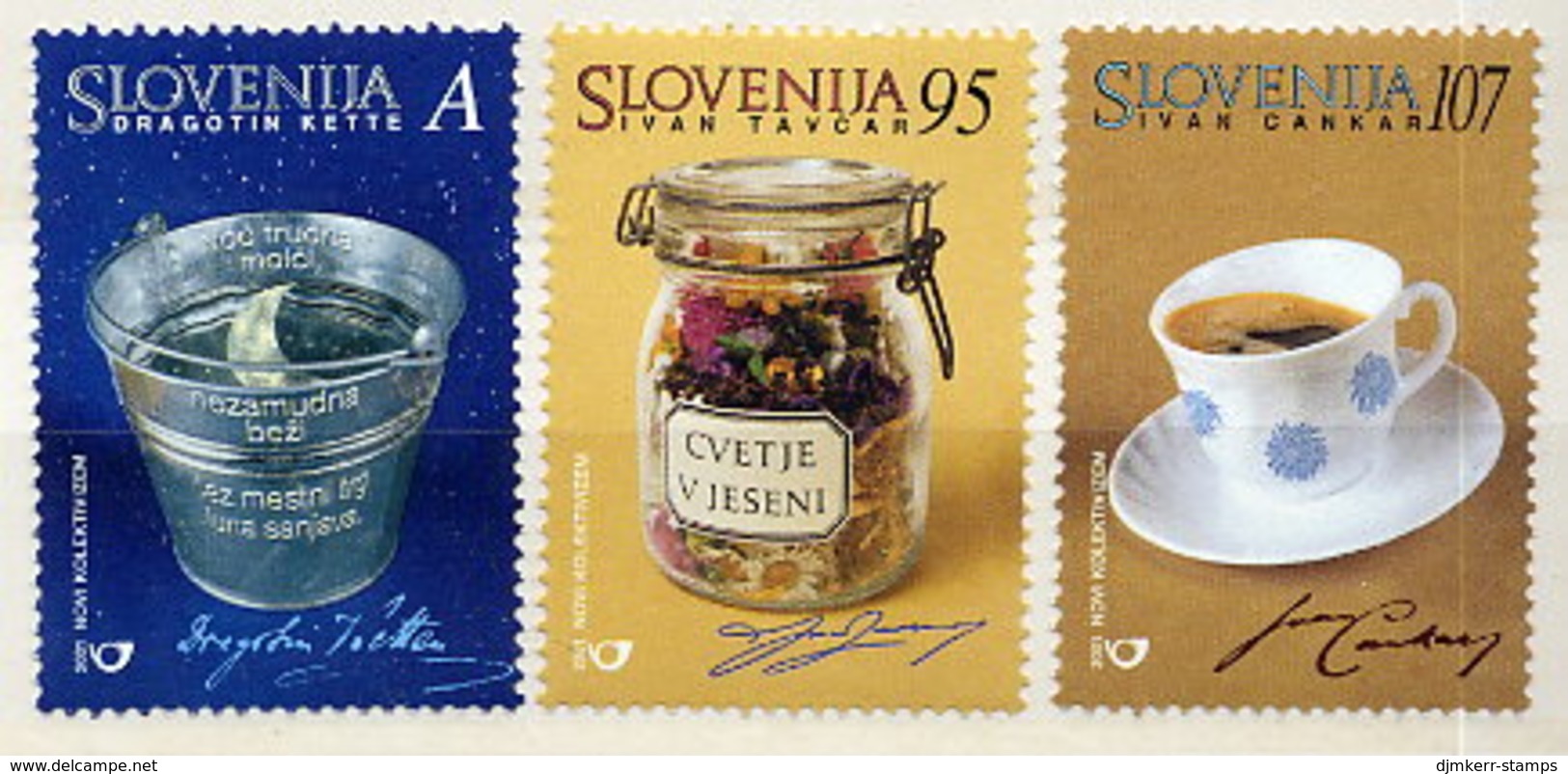 SLOVENIA 2001 Writers And Poets Anniversaries MNH / **. Michel 334-36 - Slovenia