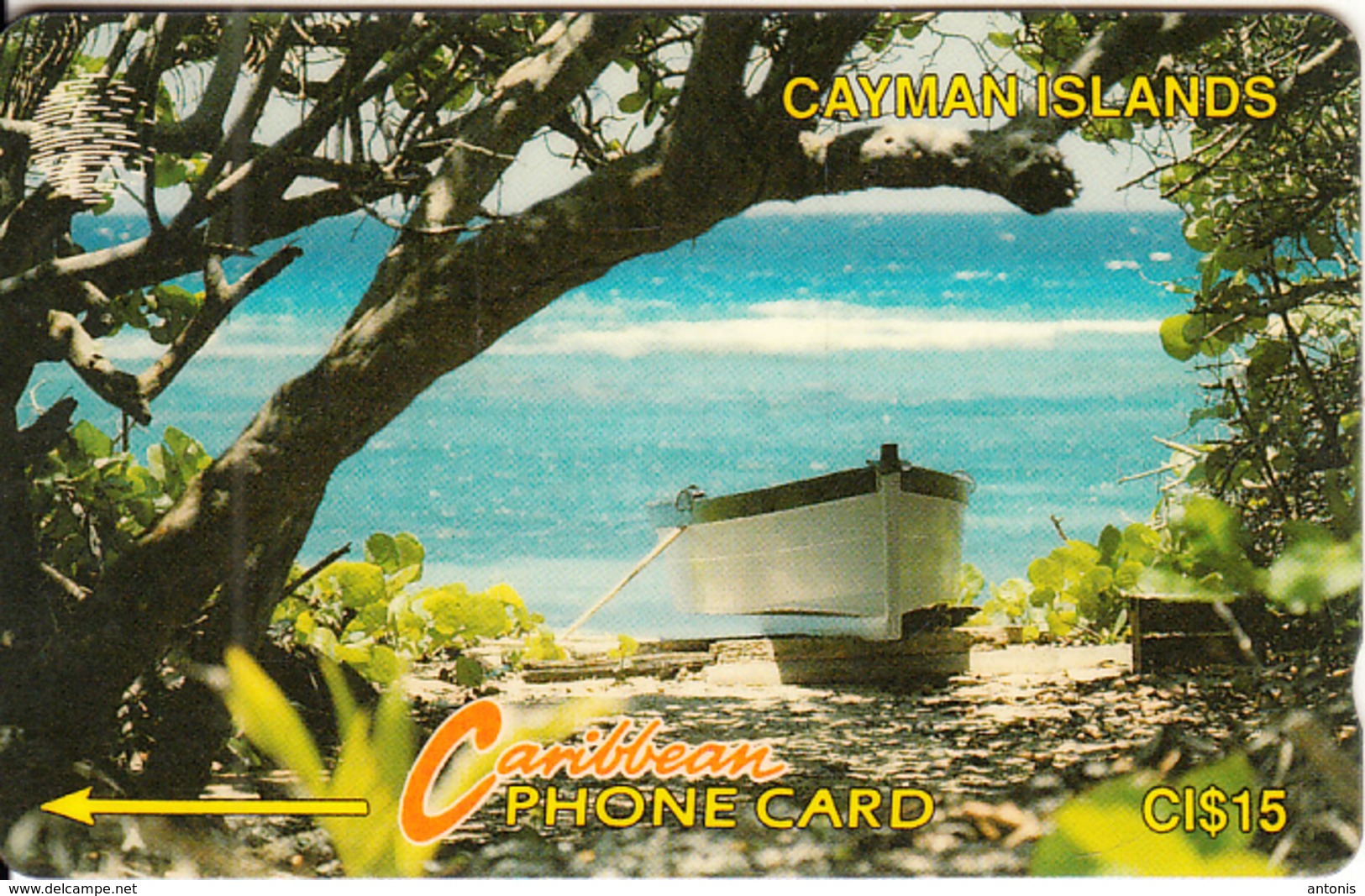CAYMAN ISL.(GPT) - Boat On Beach, CN : 6CCIB./C(Ll, Normal 0), Tirage 20000, Used - Cayman Islands