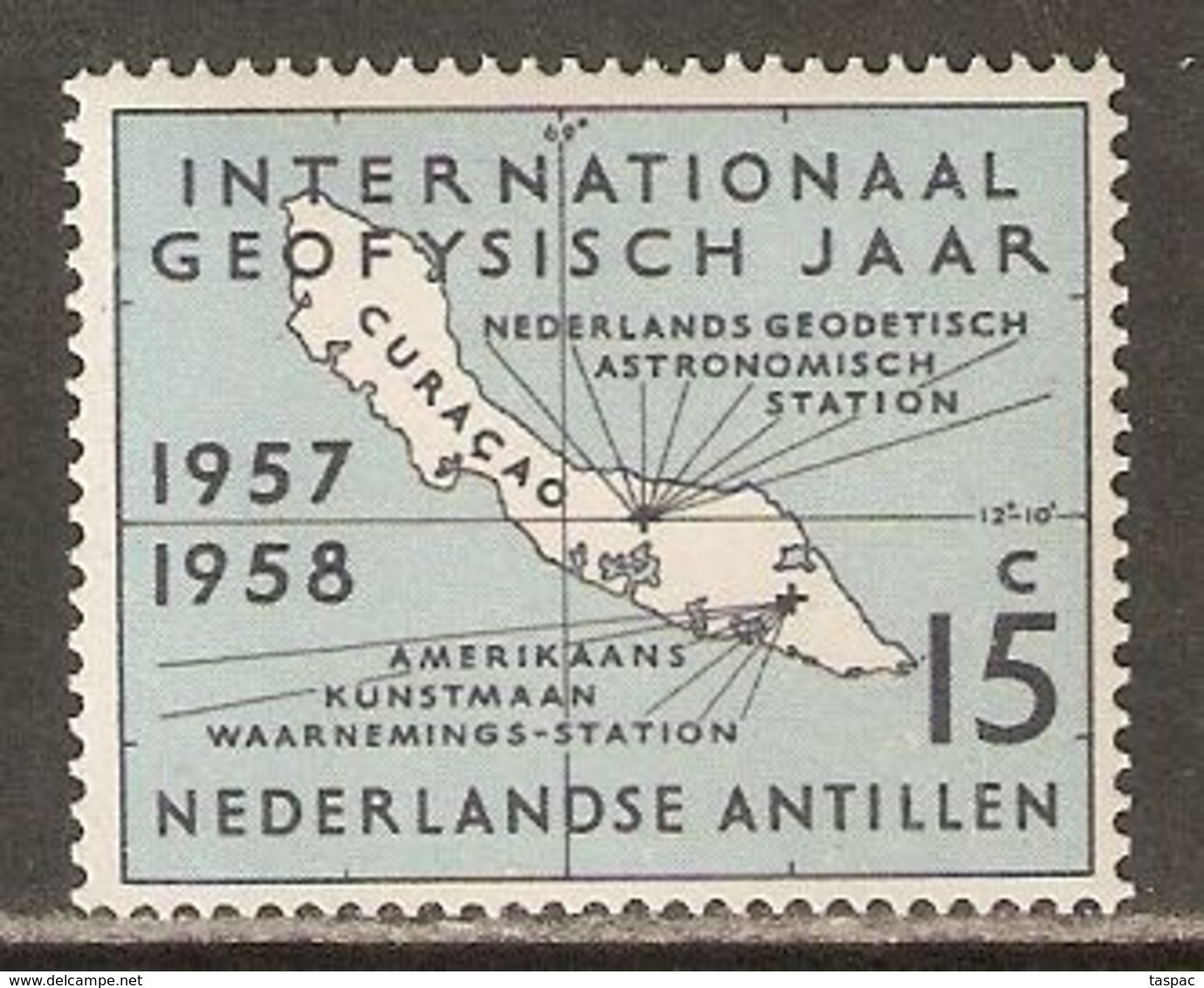 Netherlands Antilles 1957 Mi# 65 ** MNH - International Geophysical Year / Map Of Curacao - International Geophysical Year