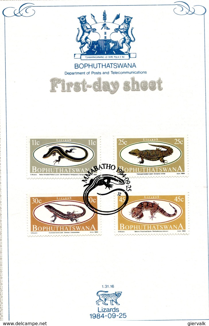 BOPHUTHATSWANA 1984 FDC CARD With LIZARD.BARGAIN.!! - Andere & Zonder Classificatie