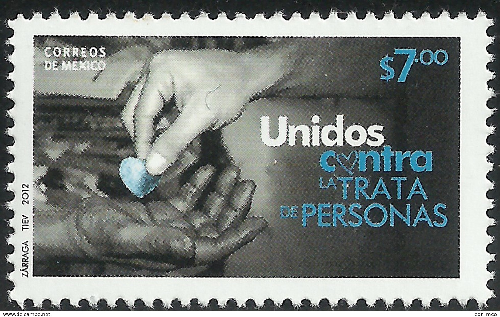 2012 MÉXICO Unidos Contra La Trata De Personas, MNH CAMPAIGN  AGAINST HUMAN TRAFFICKING, HEALTH, HANDS - México