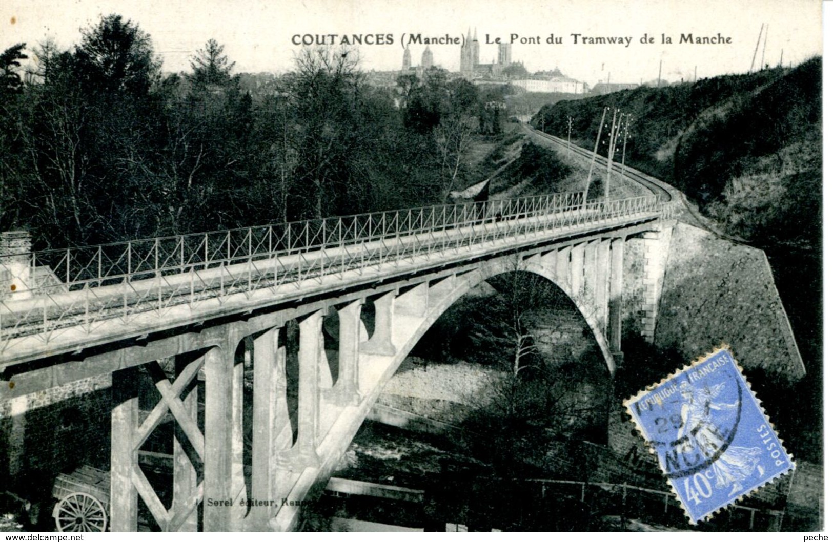N°72738 -cpa Coutances Le Pont Du Tramway De La Manche- - Ouvrages D'Art