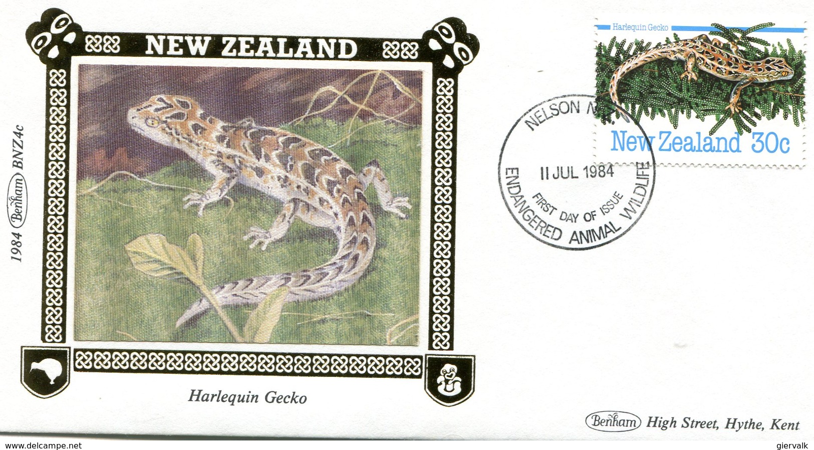 NEW ZEALAND 1984 FDC BANHAM-SILK VIGNET With LIZARD.BARGAIN.!! - Andere & Zonder Classificatie