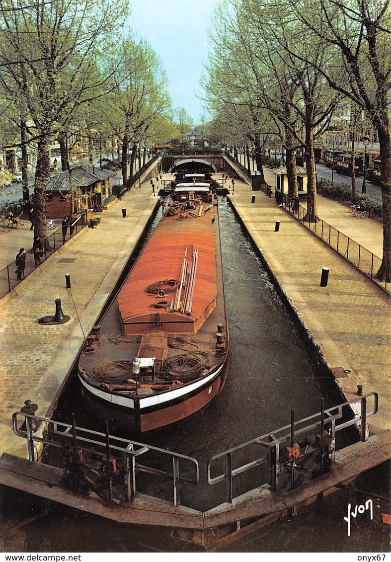 Carte Postale GRAND FORMAT PARIS (75) Canal Saint-Martin - Bâteau-Péniche - La Seine Et Ses Bords