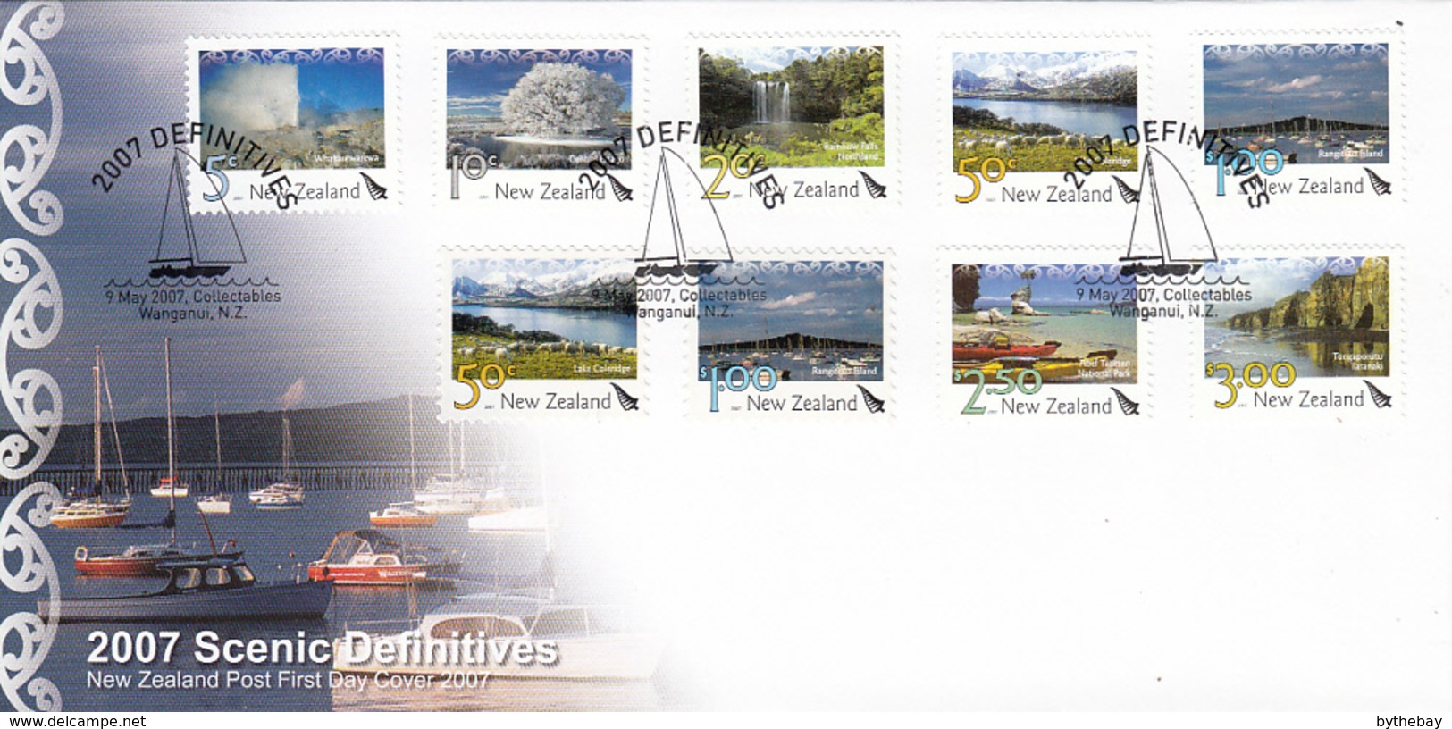 New Zealand 2007 FDC Tourist Attractions Scenic Definitives Set Of 9 - FDC