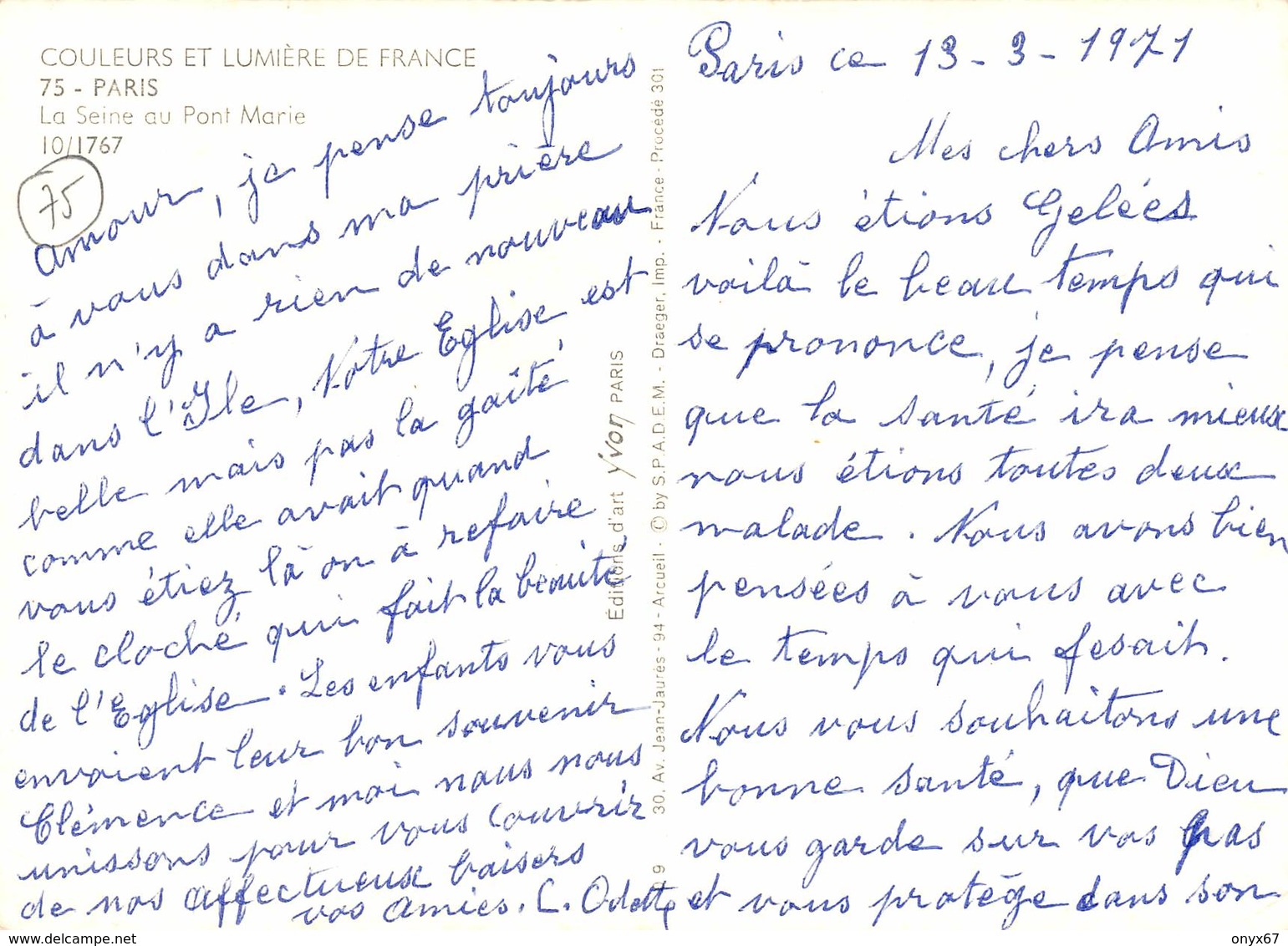 Carte Postale GRAND FORMAT PARIS (75) La Seine Au Pont Marie - Bâteau-Péniche - La Seine Et Ses Bords