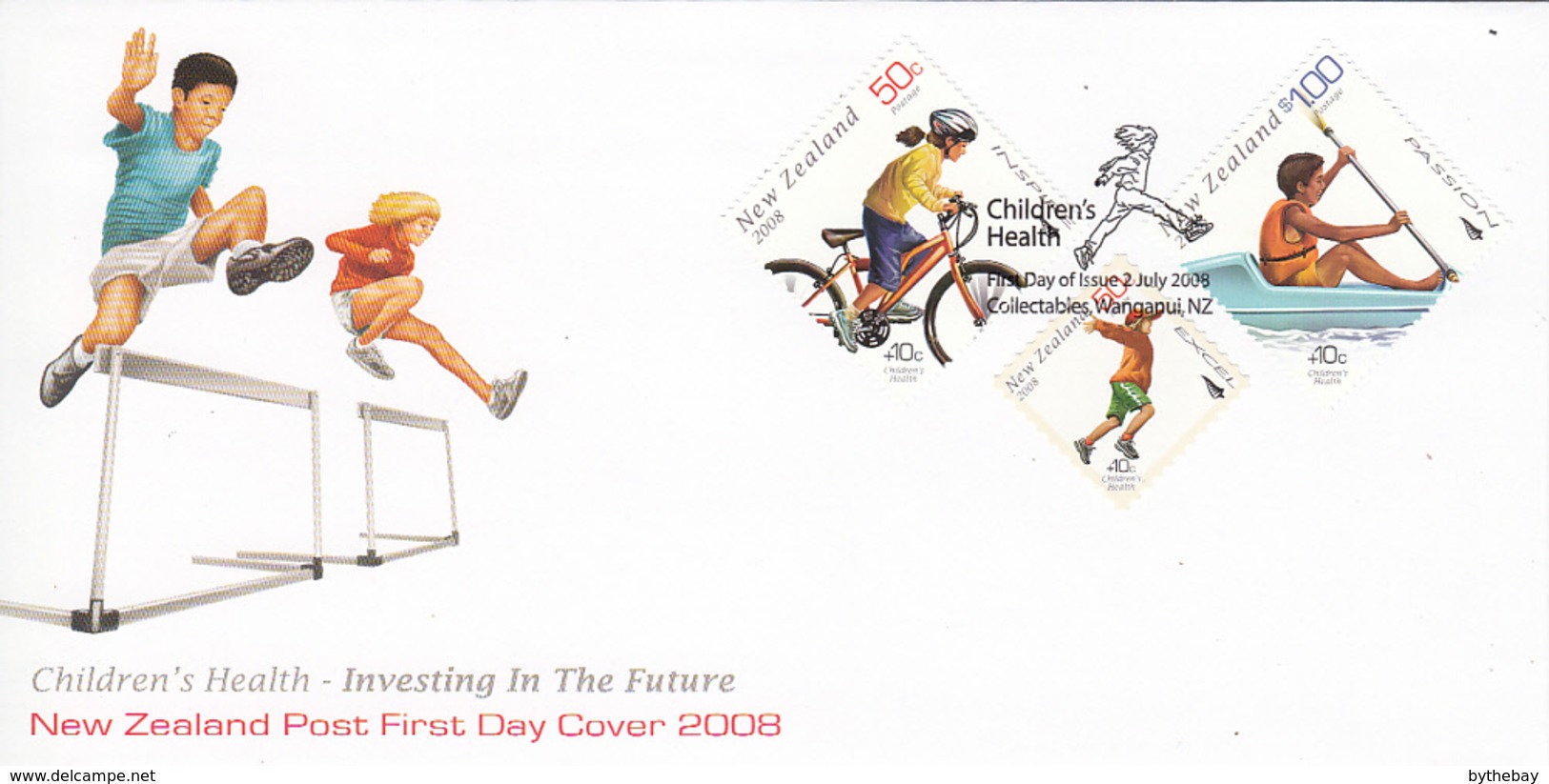 New Zealand 2008 FDC Children's Health Sports Set Of 3 Diamond - FDC