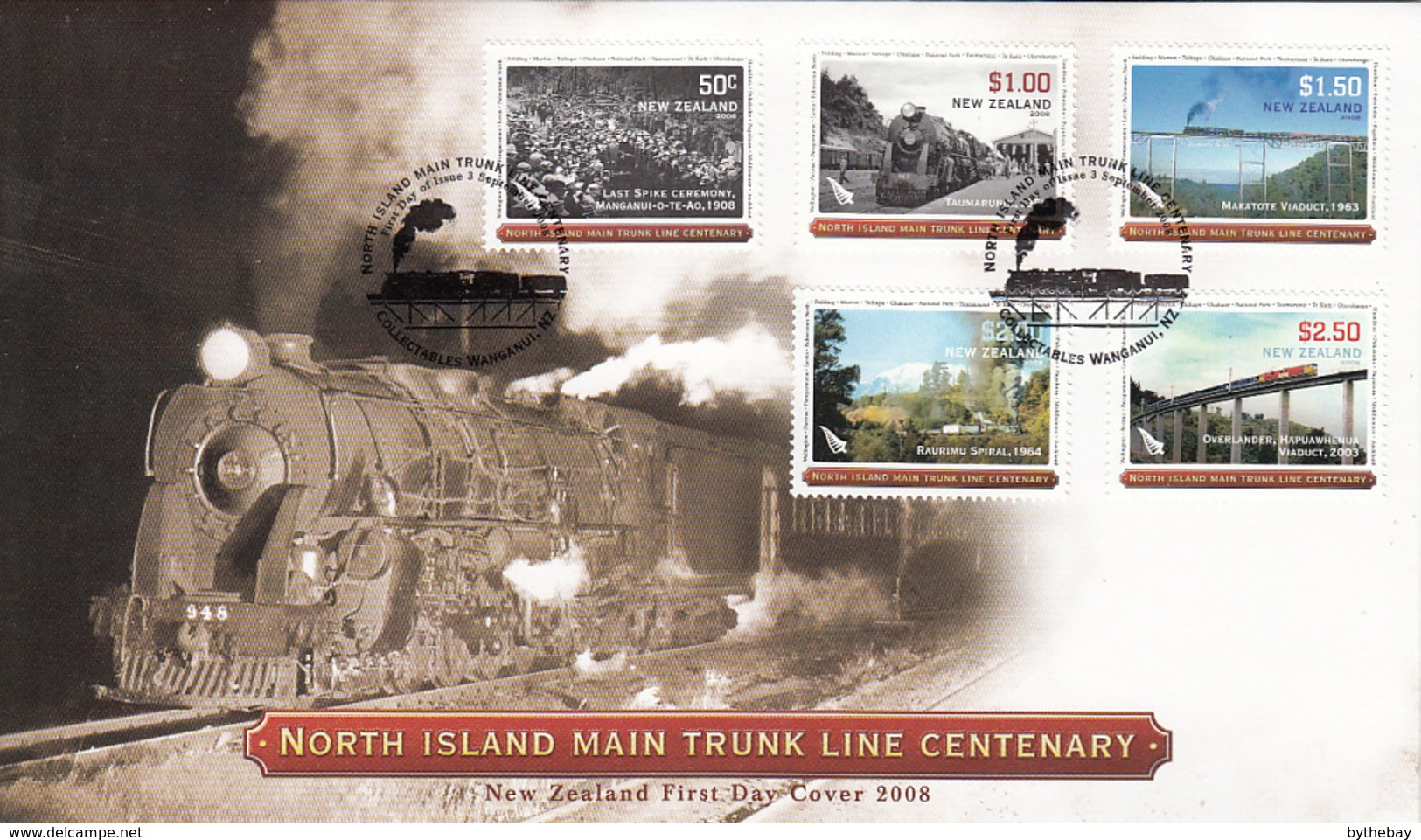 New Zealand 2008 FDC North Island Main Trunk Line Centenary Set Of 5 - FDC