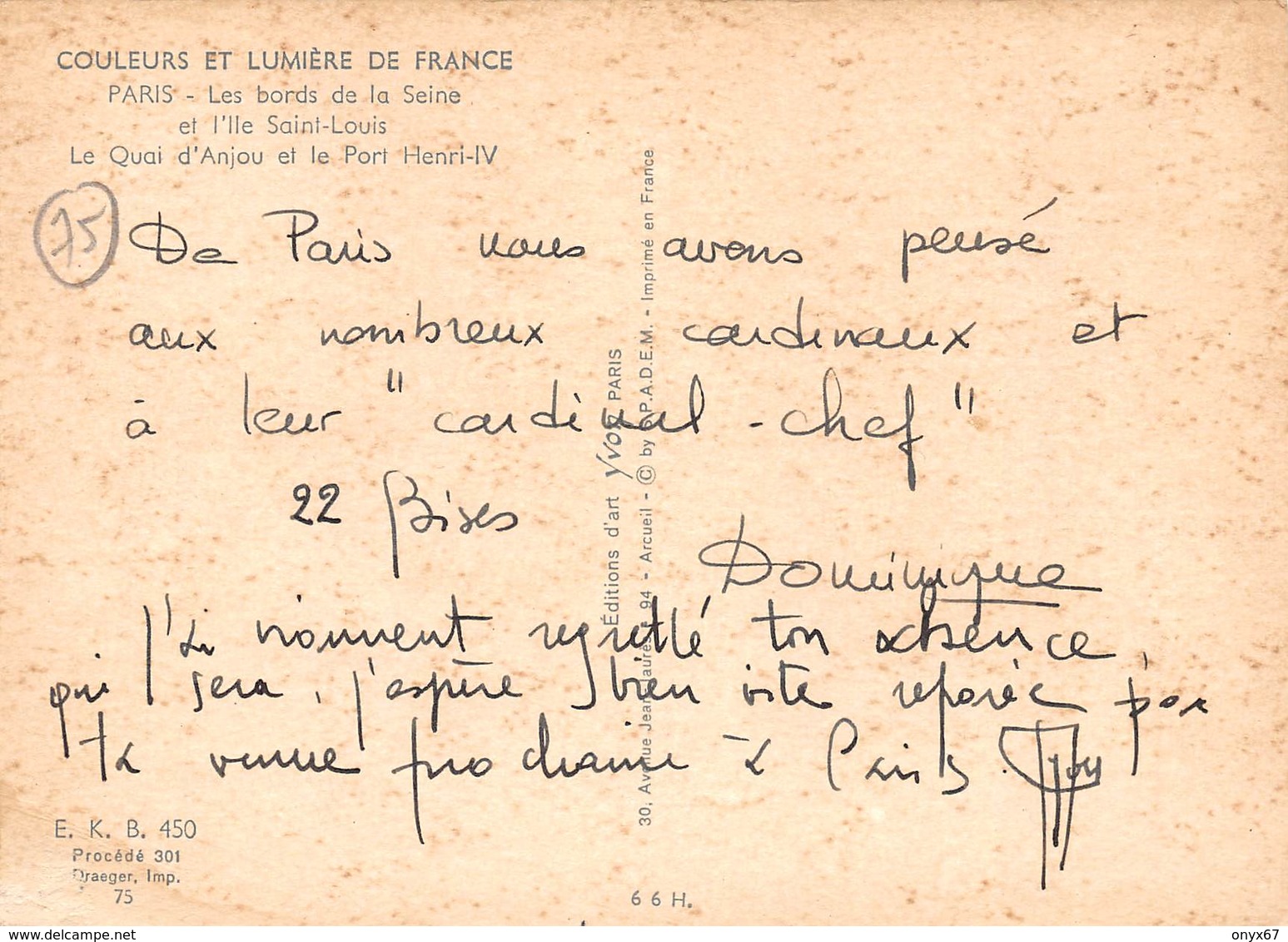Carte Postale GRAND FORMAT PARIS (75) Bords De Seine Et L'Ile Saint-Louis - Bâteau-Péniche - La Seine Et Ses Bords