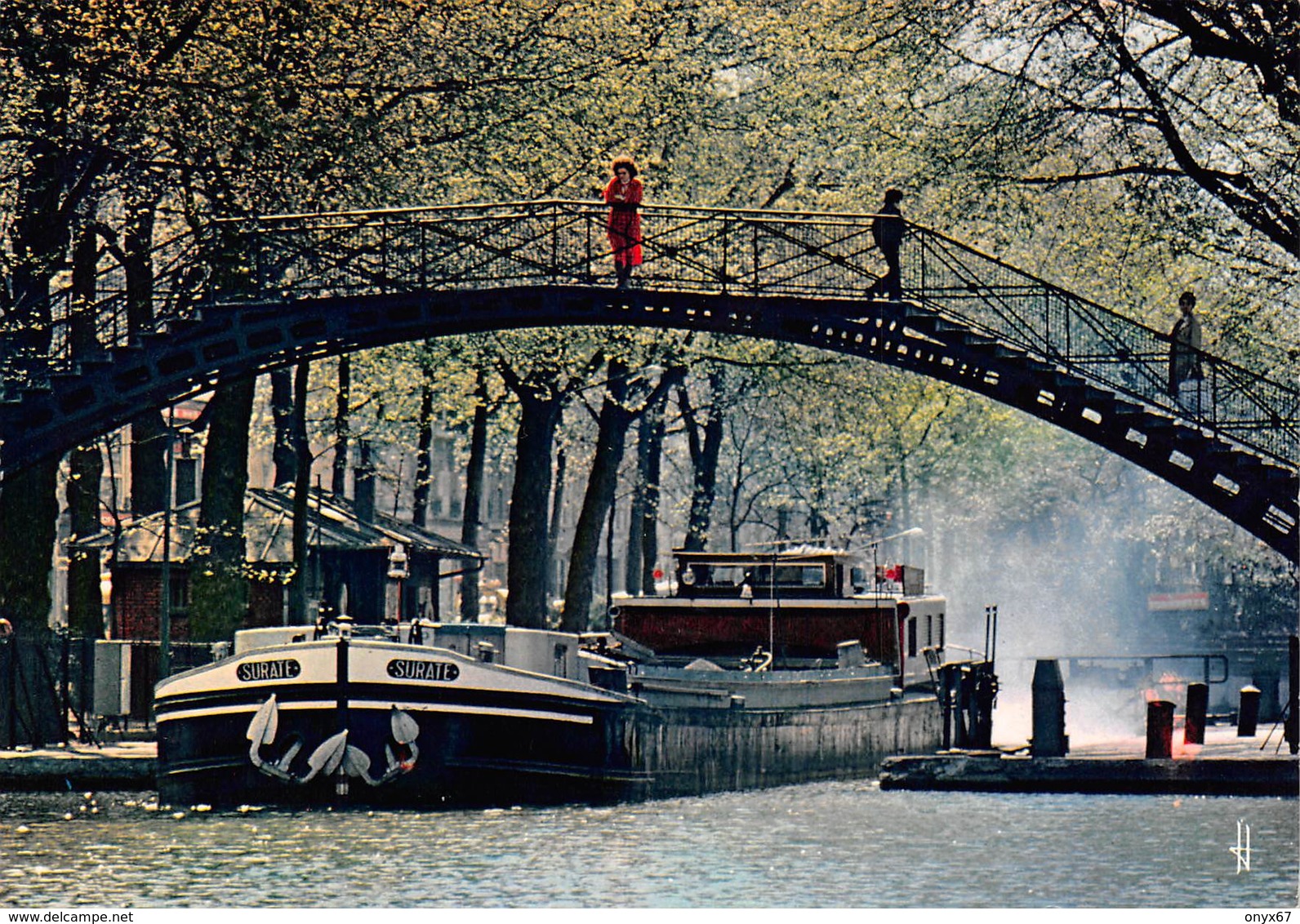 Carte Postale GRAND FORMAT PARIS (75) Canal Saint-Martin - Bâteau-Péniche - Die Seine Und Ihre Ufer