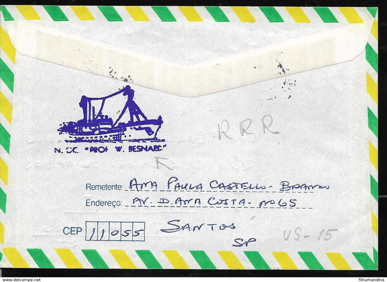 AANT-218 BRASIL ANTARCTICA 1985-6 IV EXPEDITION SHIP REINARD UNIV SAN PABLO COVE - Bases Antarctiques