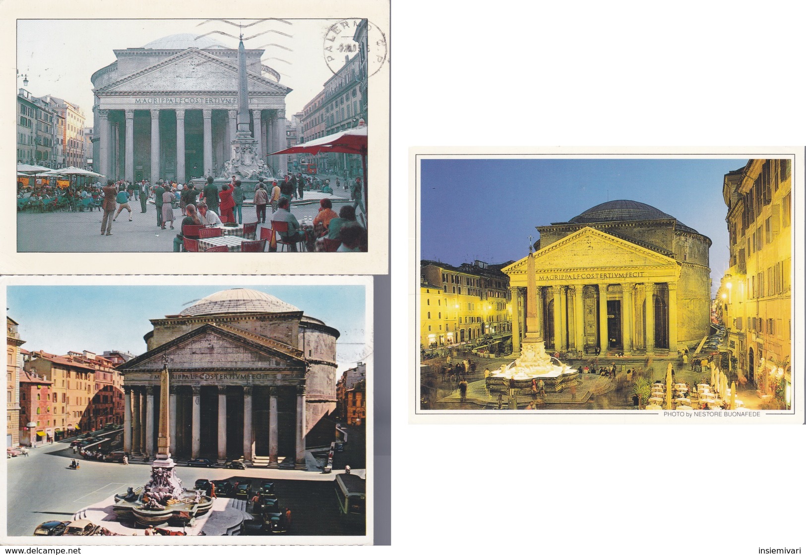 Italia Formato Grande:Cartolina ROMA. Lotto 3 Pezzi .3 Viaggiate. - Pantheon