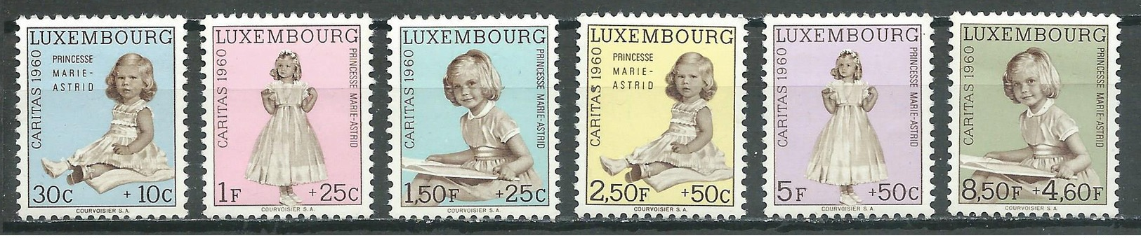 Luxembourg YT N°589/594 Caritas 1960 Neuf/charnière * - Ungebraucht