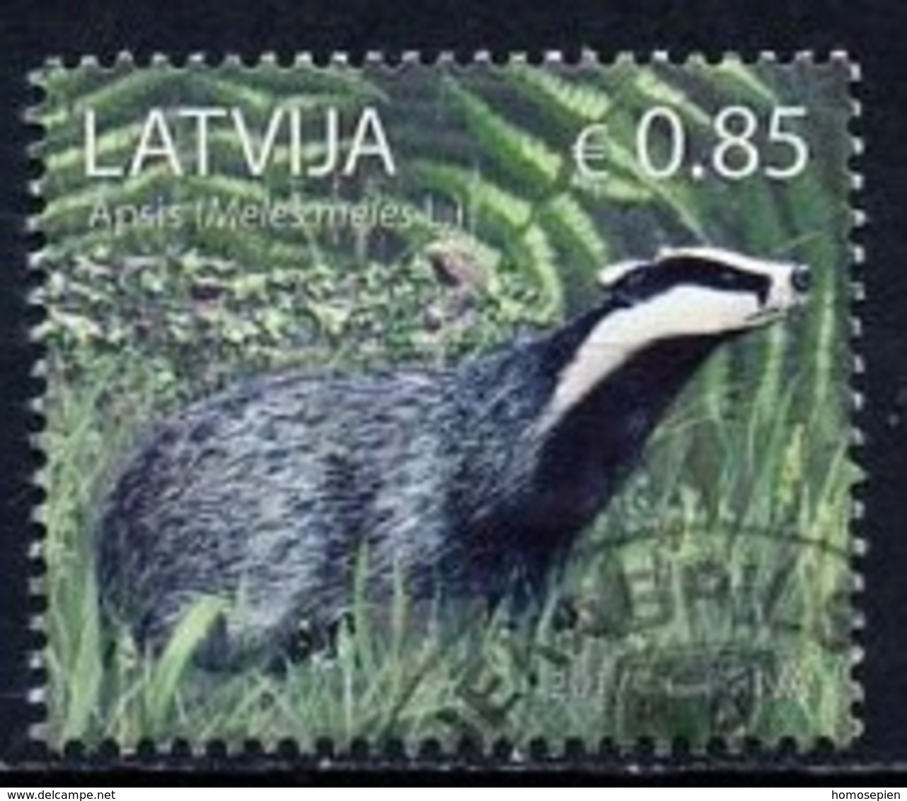 Lettonie - Lettland - Latvia 2017 Y&T N°(2) - Michel N°1018 (o) - 0,85€ Blaireau - Lettonie