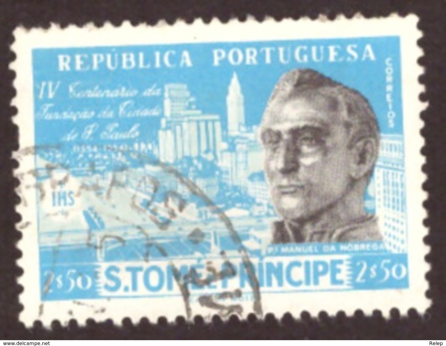 São Tomé E Príncipe 1954 - IV Cent Da Fundação Da Cidade De São Paulo 2$50  - TB - - St. Thomas & Prince