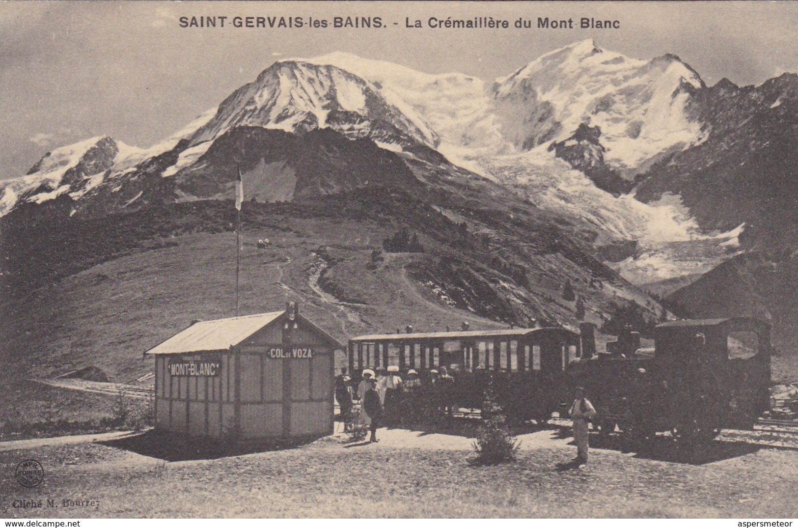 SAINT GERVAIS LES BAINS. LA CREMAILLERE DU MONT BLANC. CLICHE M BOURREY. CPA CIRCA 1900s - BLEUP - Saint-Gervais-les-Bains