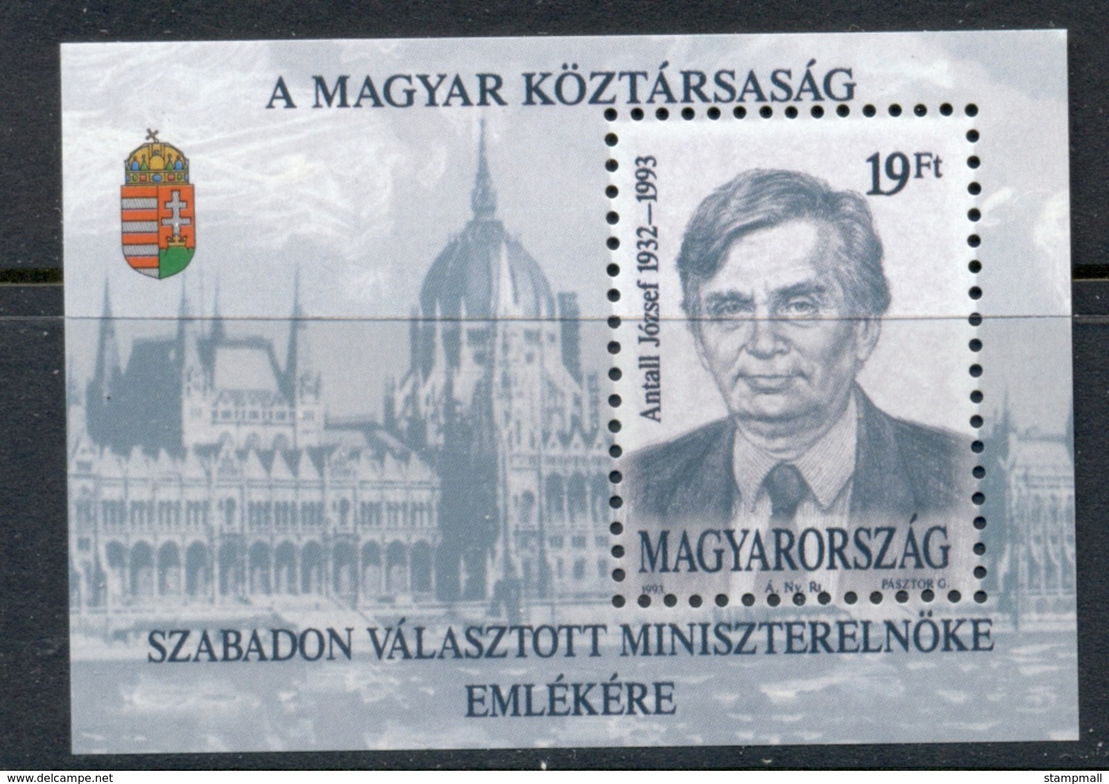 Hungary 1993 Josef Antall MS MUH - Unused Stamps