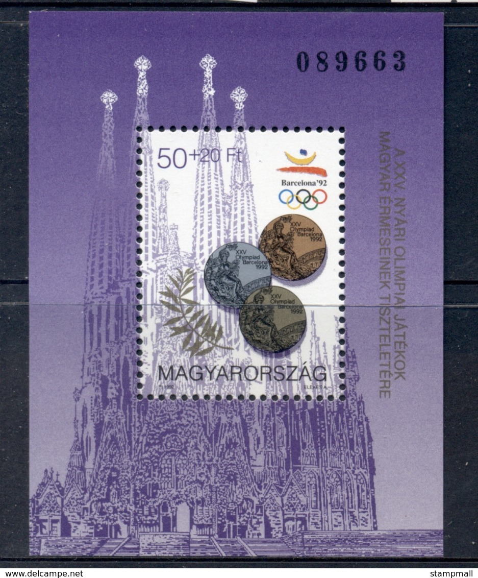 Hungary 1992 Summer Olympics Barcelona MS MUH - Unused Stamps