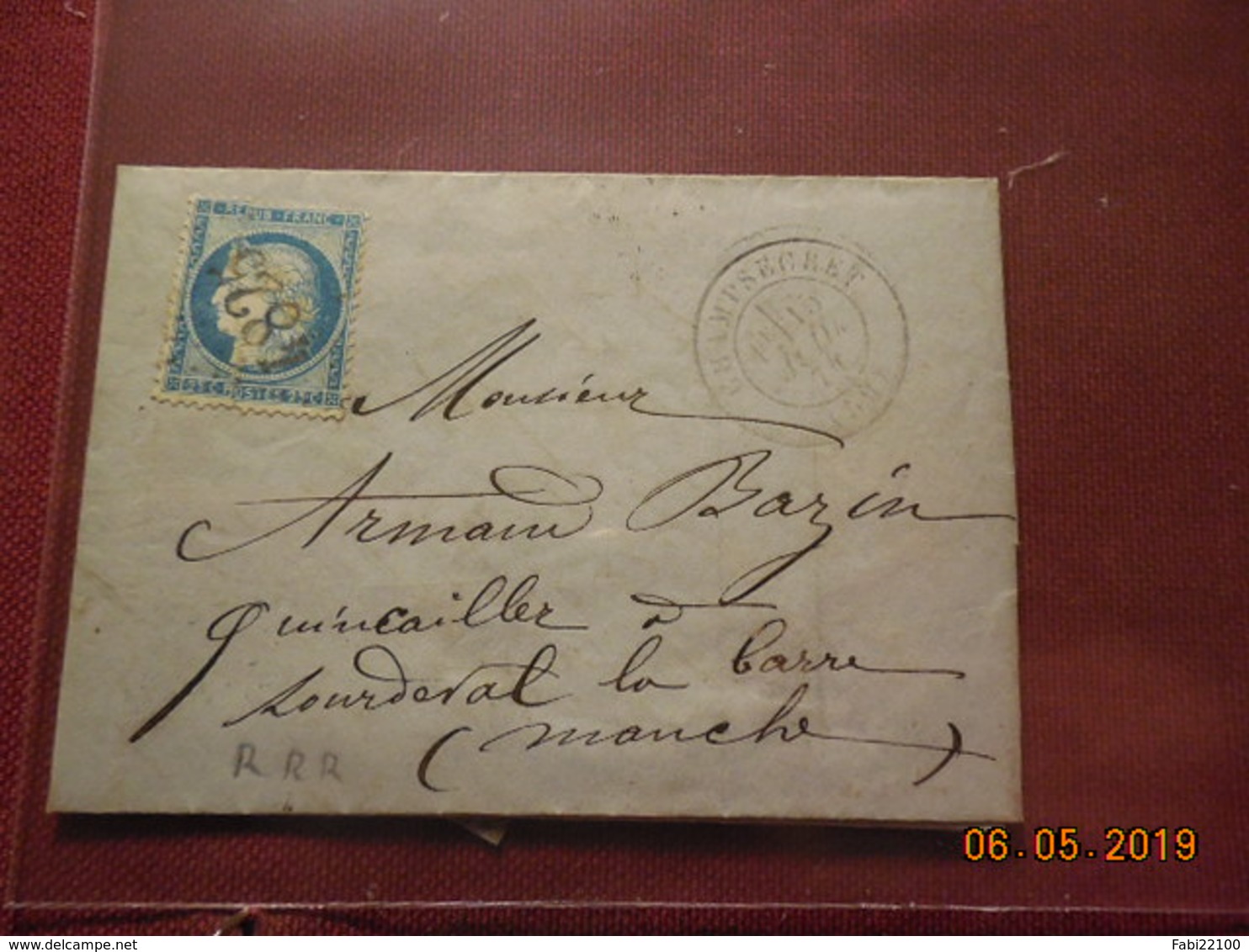Lettre De 1874 à Destination De Sourdeval - 1849-1876: Période Classique
