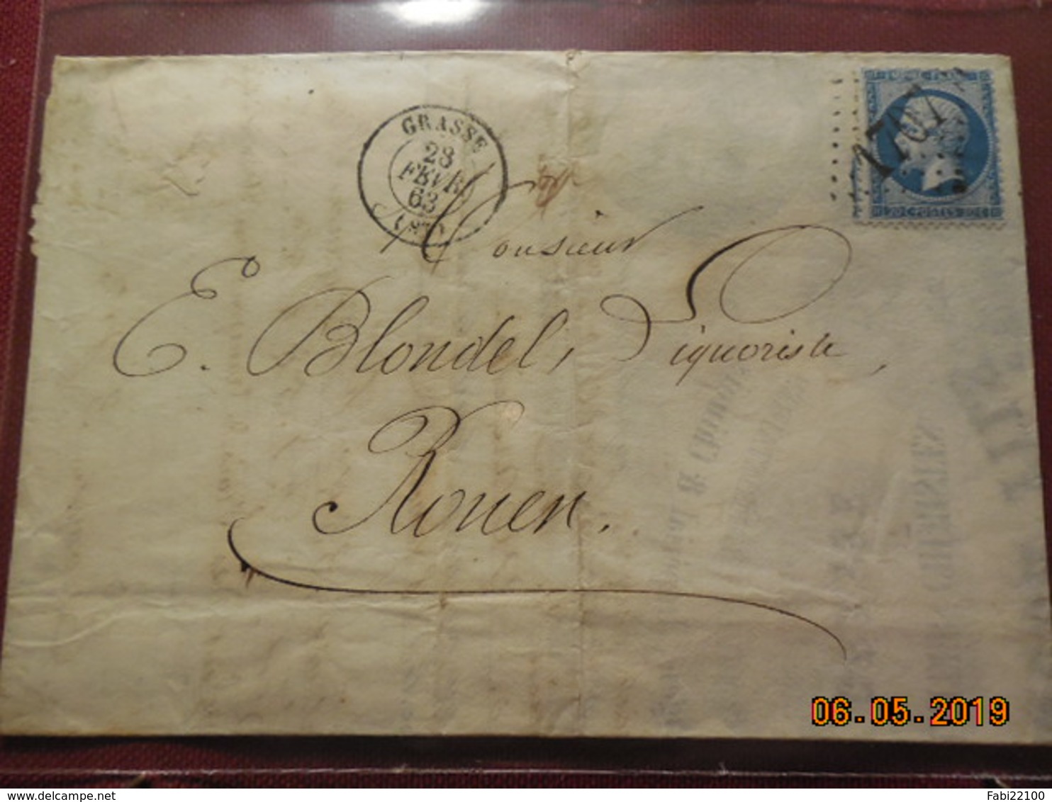 Lettre De 1863 à Destination De Rouen - 1849-1876: Klassieke Periode