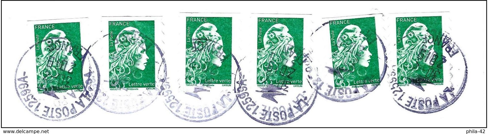 France 2018 - Mi 7083yBc - YT Ad 1598  ( Marianne L'Engagée ) 6 Stamps - 2018-2023 Marianne L'Engagée