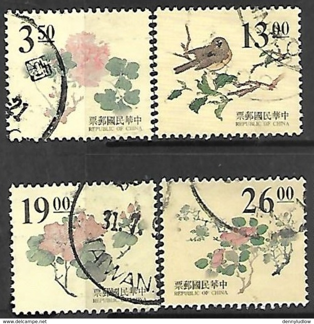 China Tiawan  1995   Sc#2989, 2991-2, 3020  Used  2016 Scott Value $4.25 - Used Stamps