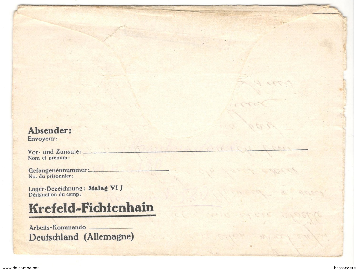 16966 - STALAG  VI J KREFELD FICHTENHAIN - 2. Weltkrieg 1939-1945