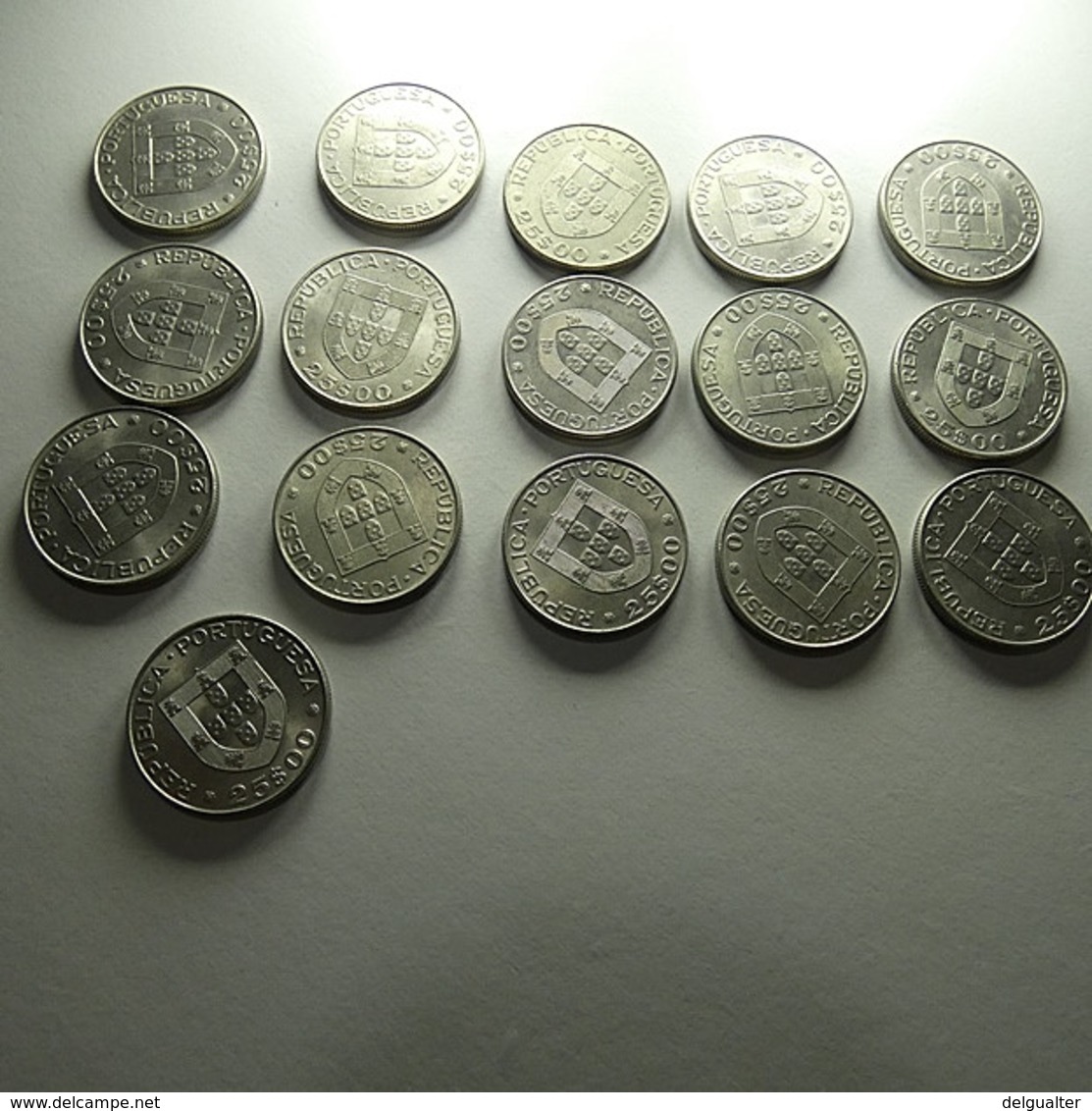 Portugal 16 Coins 25 Escudos 1977 Centenário Da Morte De Alexandre Herculano - Kilowaar - Munten