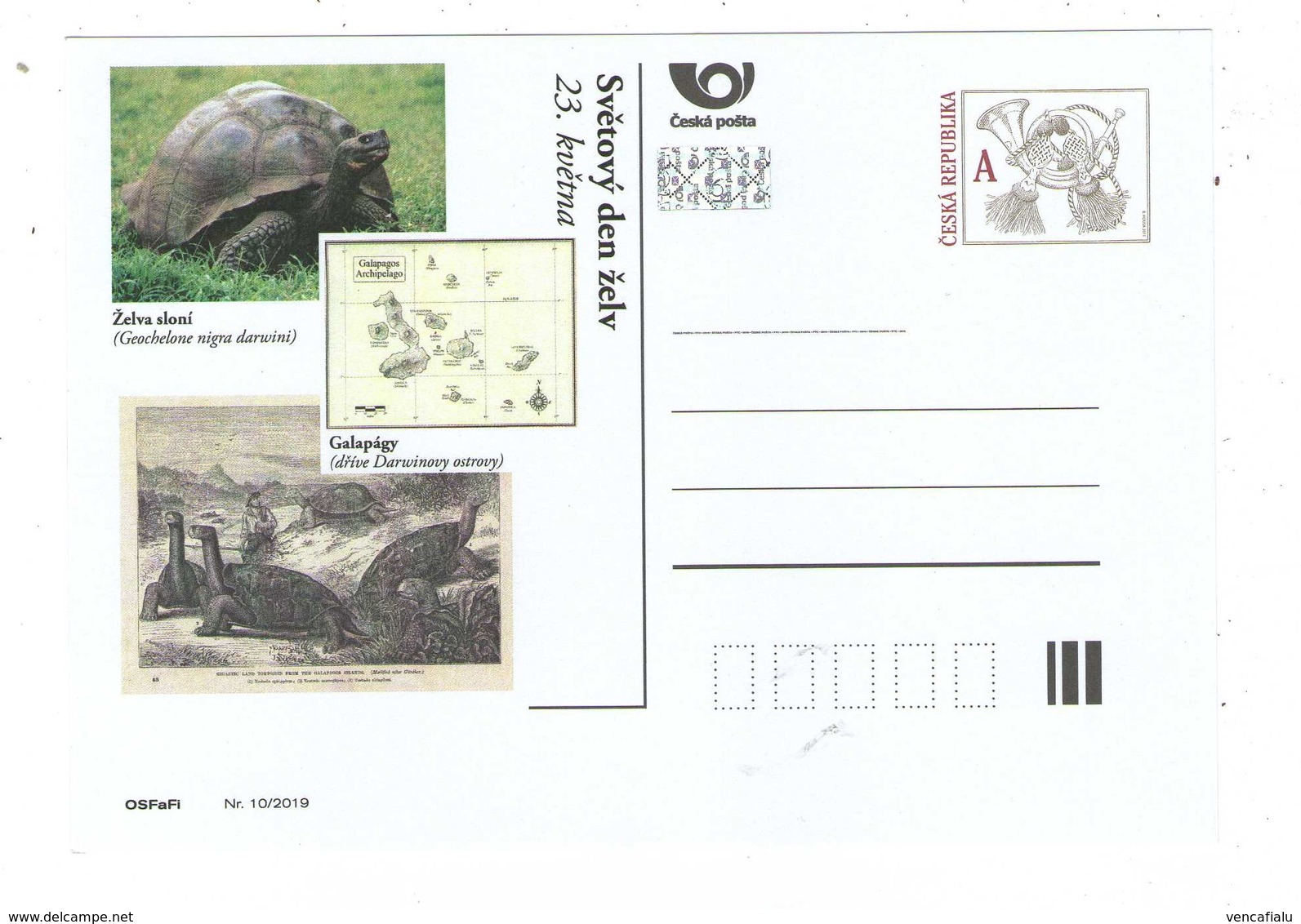 Czech Republic 2019 - Ch. Darwin, International Day Of Turtles, Special Postcard, MNH - Autres & Non Classés