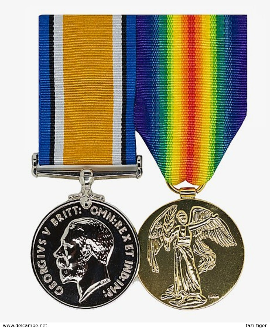 World War One Replica Medals Pair • British War Medal And Victory Medal - Other & Unclassified