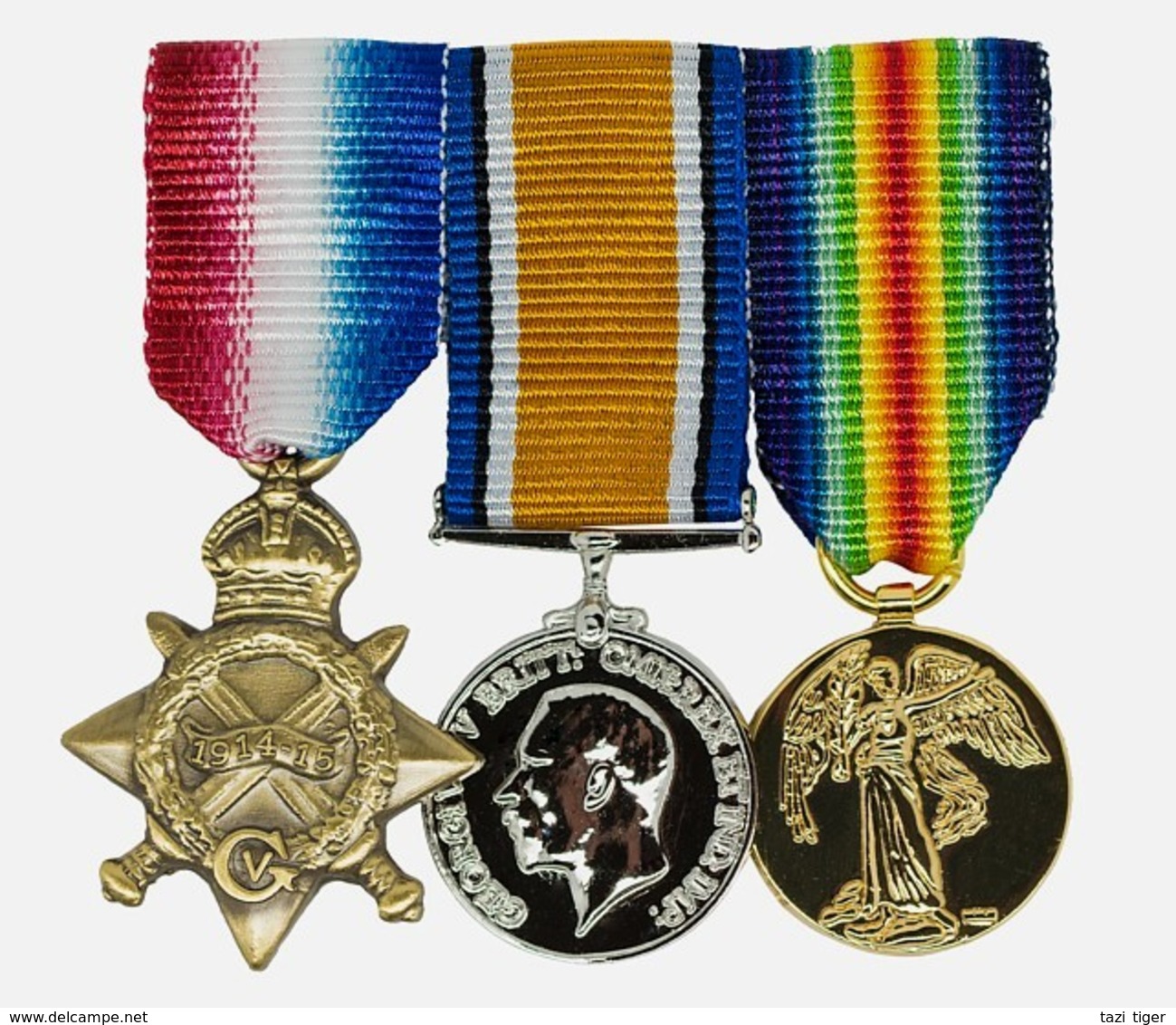 World War One Replica Medals - Miniatures • 1914-15 Star, British War Medal And Victory Medal - Other & Unclassified