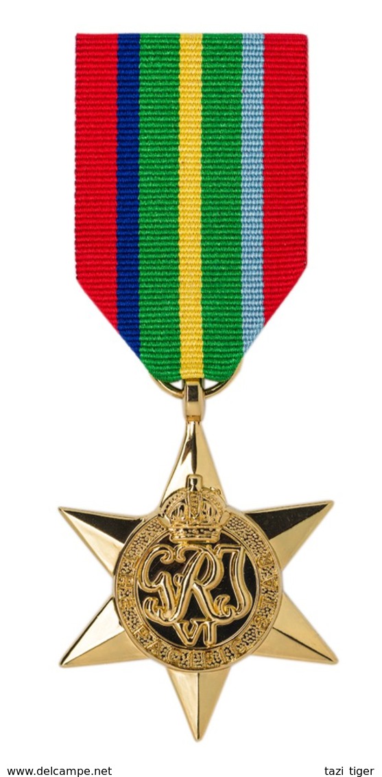 World War Two Replica Medal - Full Size - Pacific Star - Gold - Sonstige & Ohne Zuordnung