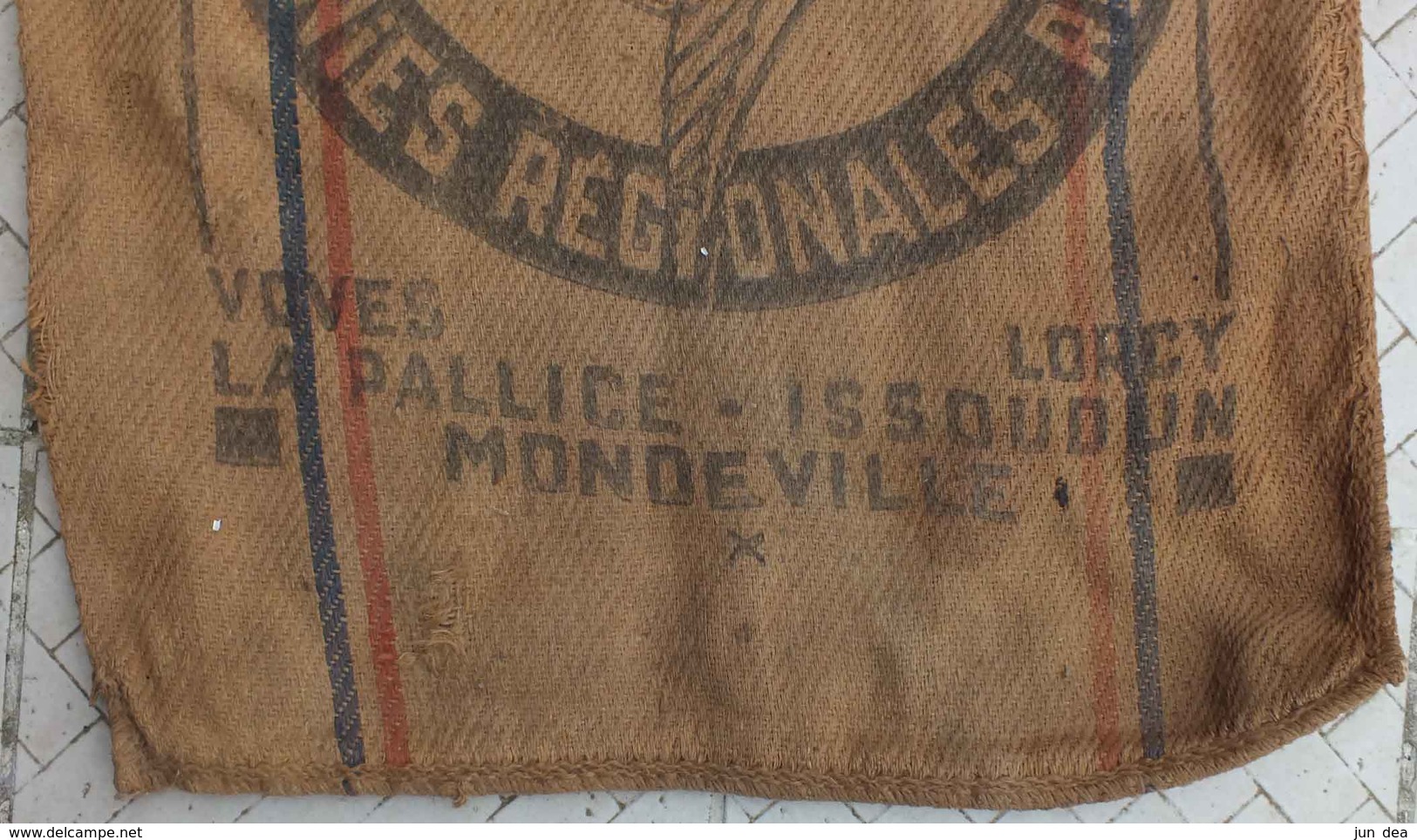 ANCIEN SAC DE JUTE ALLEMAND H.V.ST - WW2 - 130 PAR 60 CM