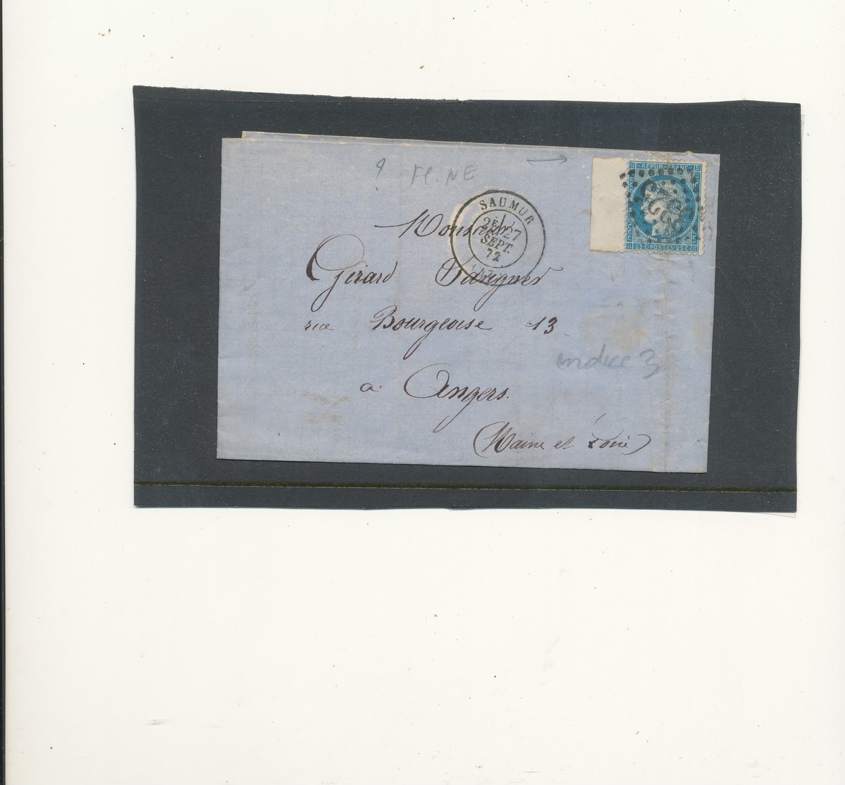 N°60 B.D.F. VARIETE SUR LETTRE - 1871-1875 Ceres