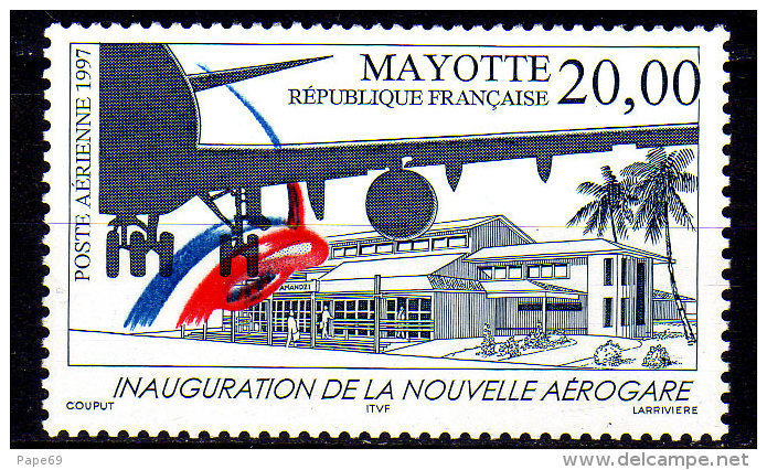 Mayotte PA N° 1 XX Inauguration De La Nouvelle Aérogare, Sans Charnière, TB - Poste Aérienne