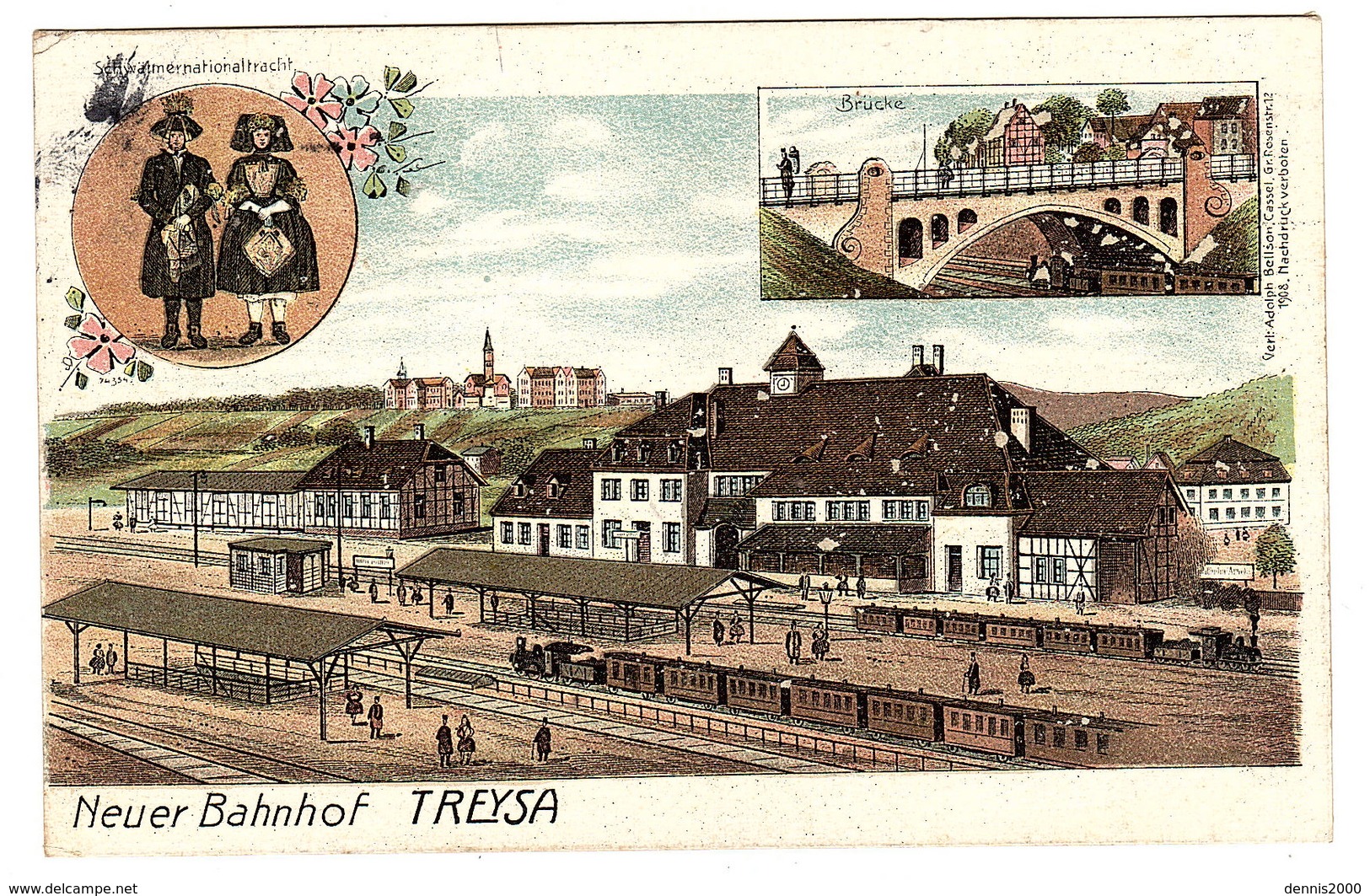 Schwalmstadt - TREYSA - Neuer Bahnhof - Ed. Adolf Bellson, Cassel - Schwalmstadt