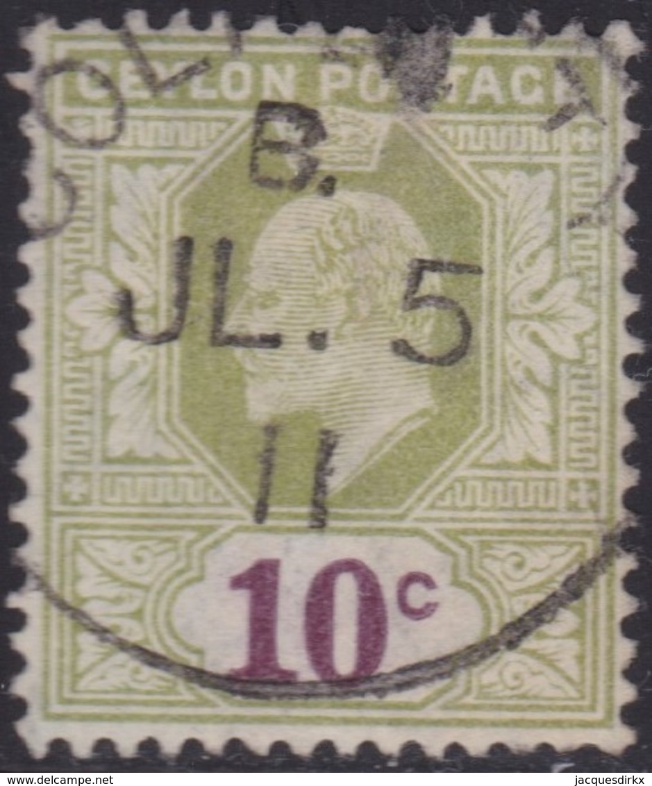 Ceylon    .   SG  .     294        .       O     .   Cancelled        .   /    .  Gebruikt - Ceylon (...-1947)