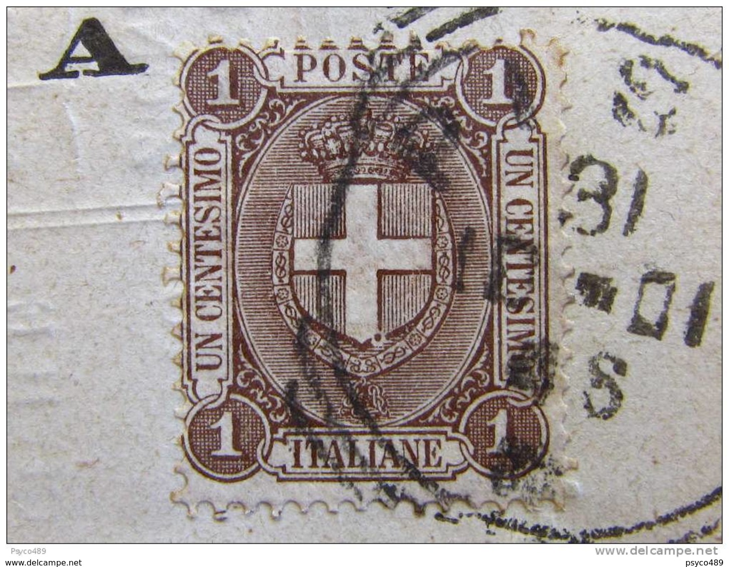 4557 ITALIA Regno-1896-97- "Stemma" C. 1 PISA>SUVERETO (descrizione) - Marcophilia