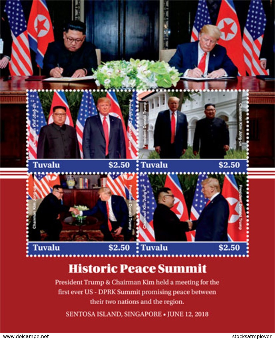 Tuvalu 2018  US-DPR Korea Summit Singapore Trump And Kim Jong-un I201901 - Tuvalu