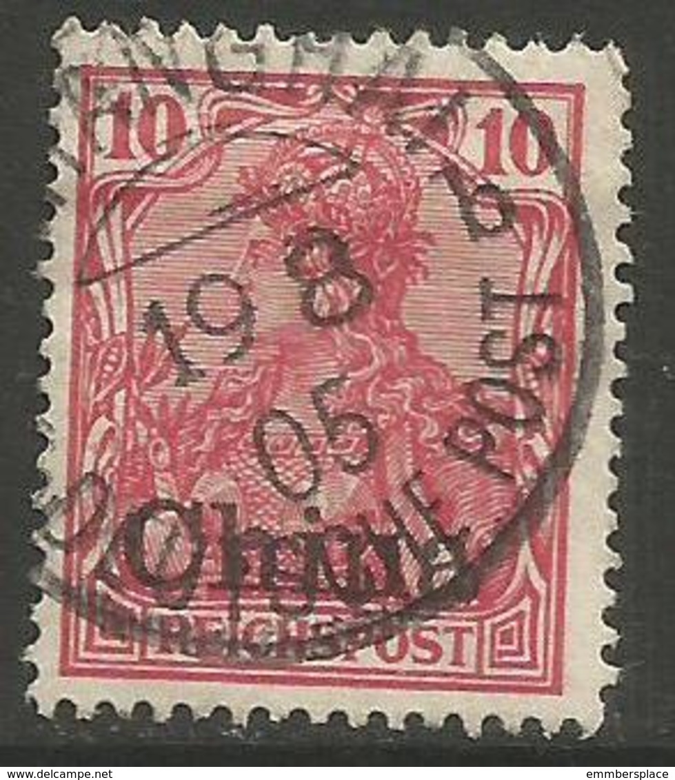German Offices China - 1901 Germania Overprint 10pf Used  Sc 26 - China (offices)