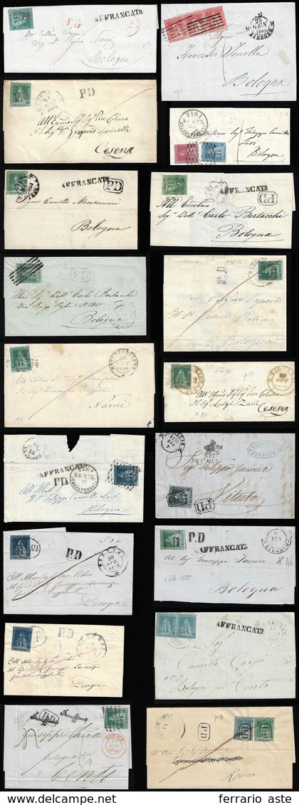 TOSCANA 1853/57 - Bell'insieme Di 18 Lettere Indirizzate Nello Stato Pontificio, Con Buona Varietà D... - 1. ...-1850 Prephilately