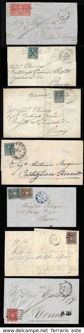 TOSCANA GOVERNO PROVVISORIO 1859/60 - Sei Lettere Con Francobolli Ducali In Periodo Di Governo Provv... - 1. ...-1850 Prefilatelia