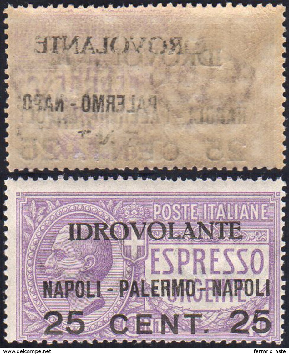 1917 - 25 Cent. Su 40 Cent. Napoli-Palermo, Decalco Della Soprastampa (2b), Gomma Integra, Perfetto.... - Ohne Zuordnung